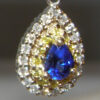Pear-Cut Ceylon Blue Sapphires with Yellow & White Diamonds – Elegant 14KTT Dangle Earrings - Image 7