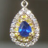 Pear-Cut Ceylon Blue Sapphires with Yellow & White Diamonds – Elegant 14KTT Dangle Earrings - Image 8