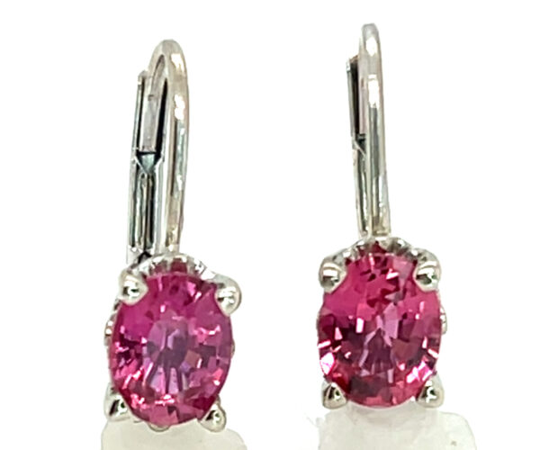 Ceylon Pink Sapphire (H)* Dangle Leverbacks 14KWG 1.30 ctw - Image 6