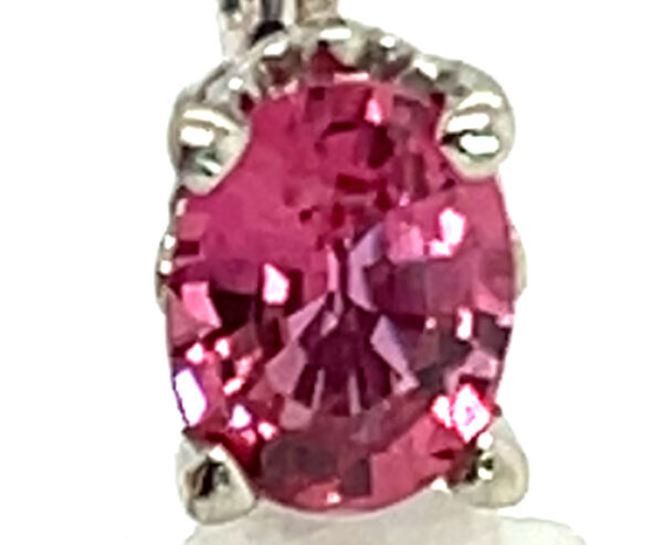 Ceylon Pink Sapphire (H)* Dangle Leverbacks 14KWG 1.30 ctw - Image 3