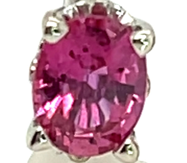 Ceylon Pink Sapphire (H)* Dangle Leverbacks 14KWG 1.30 ctw - Image 2
