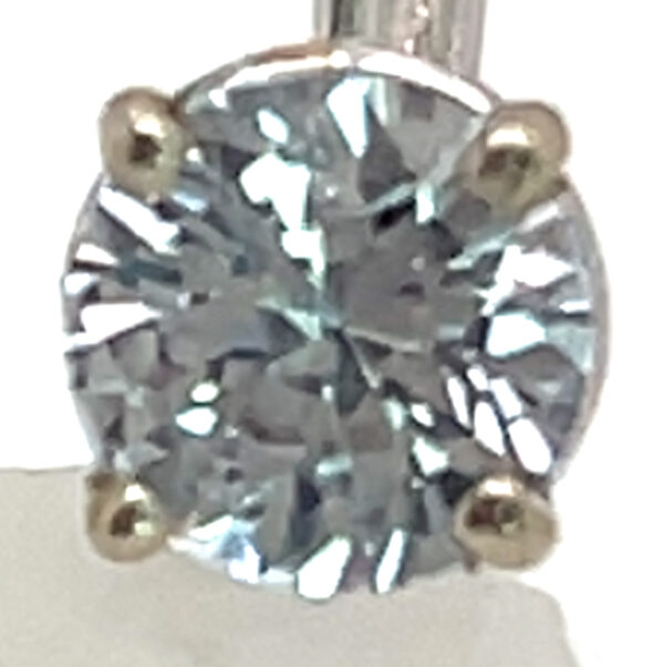 Ceylon White Sapphire (H)* Dangle Earrings 14KWG 1.35 ctw - Image 4