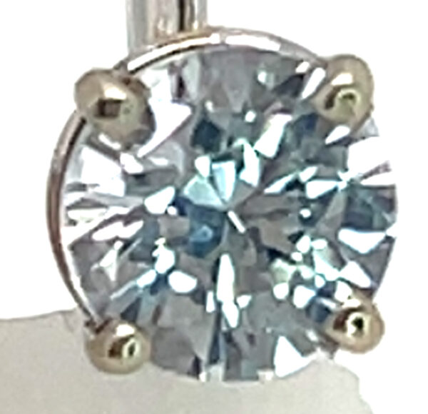 Ceylon White Sapphire (H)* Dangle Earrings 14KWG 1.35 ctw - Image 2