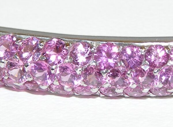 Spectacular 7.00ct Ceylon Pink Sapphire Pavé Bangle – 18K White Gold - Image 5