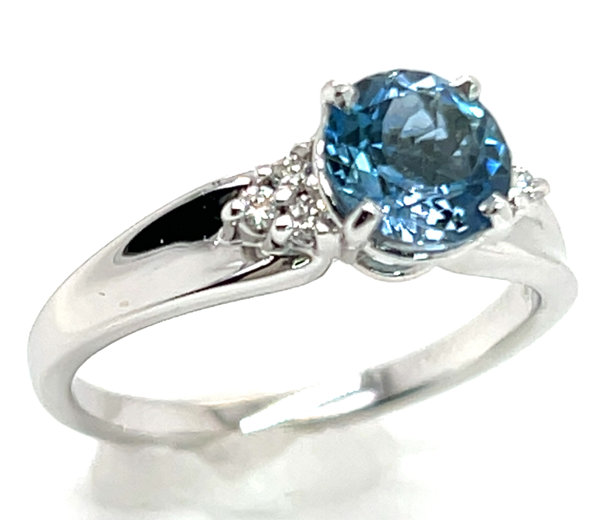 Aqua (H)* Diamond Ring 14KWG 1.12 ctw NEW ITEM - Image 2