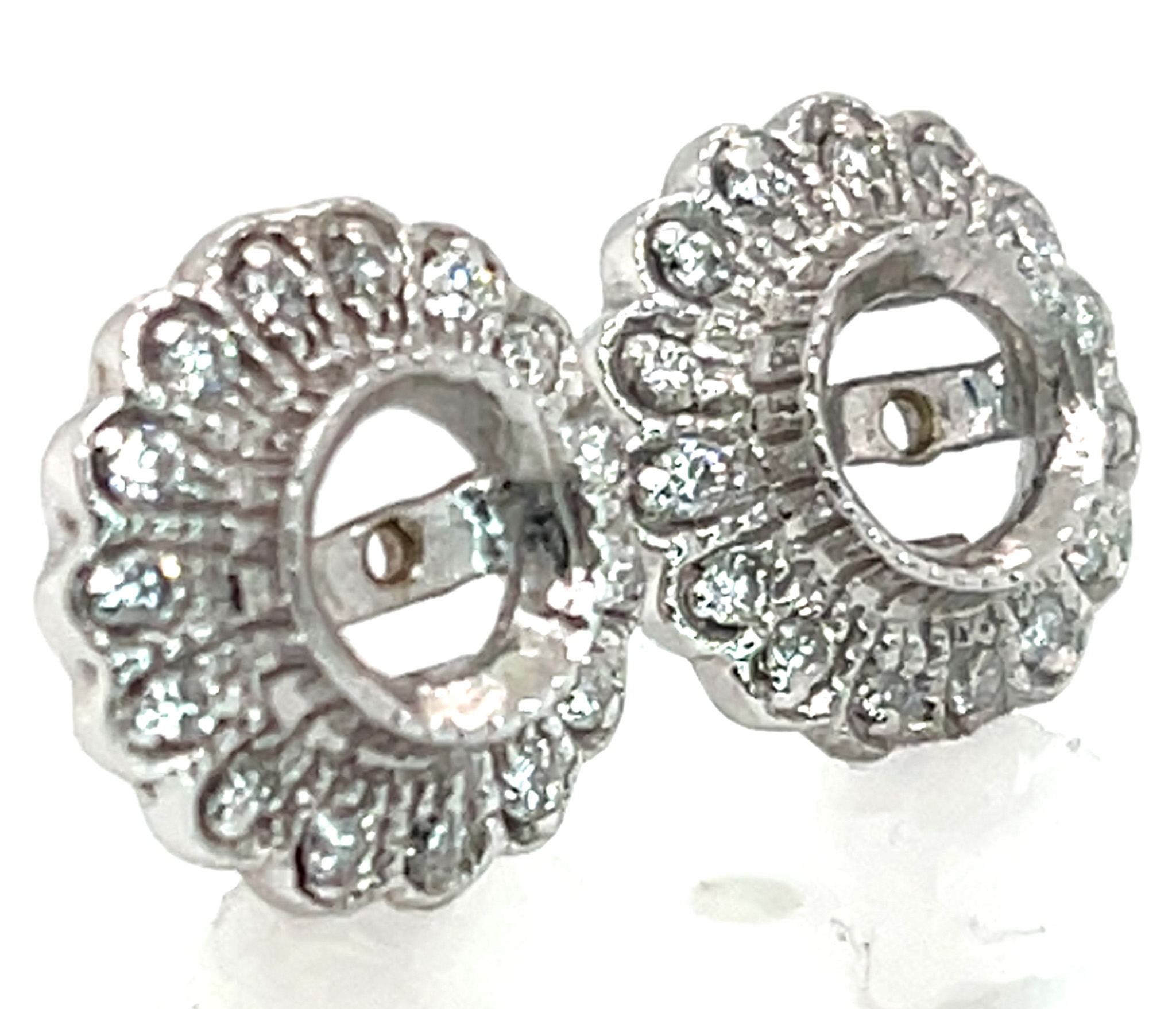 Scallop & Migraine Edged Vintage Inspired Diamond (N)* Jackets 0.30 ctw NEW ITEM - Image 2