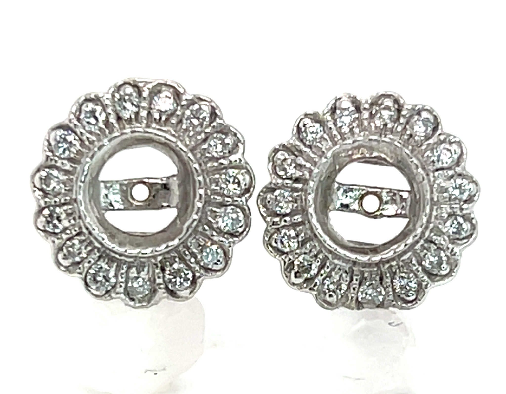 Scallop & Migraine Edged Vintage Inspired Diamond (N)* Jackets 0.30 ctw NEW ITEM - Image 4