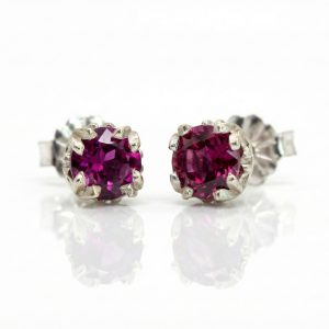 Rhodolite (N)* Stud Earrings 14KWG 1.00 ctw NEW ITEM