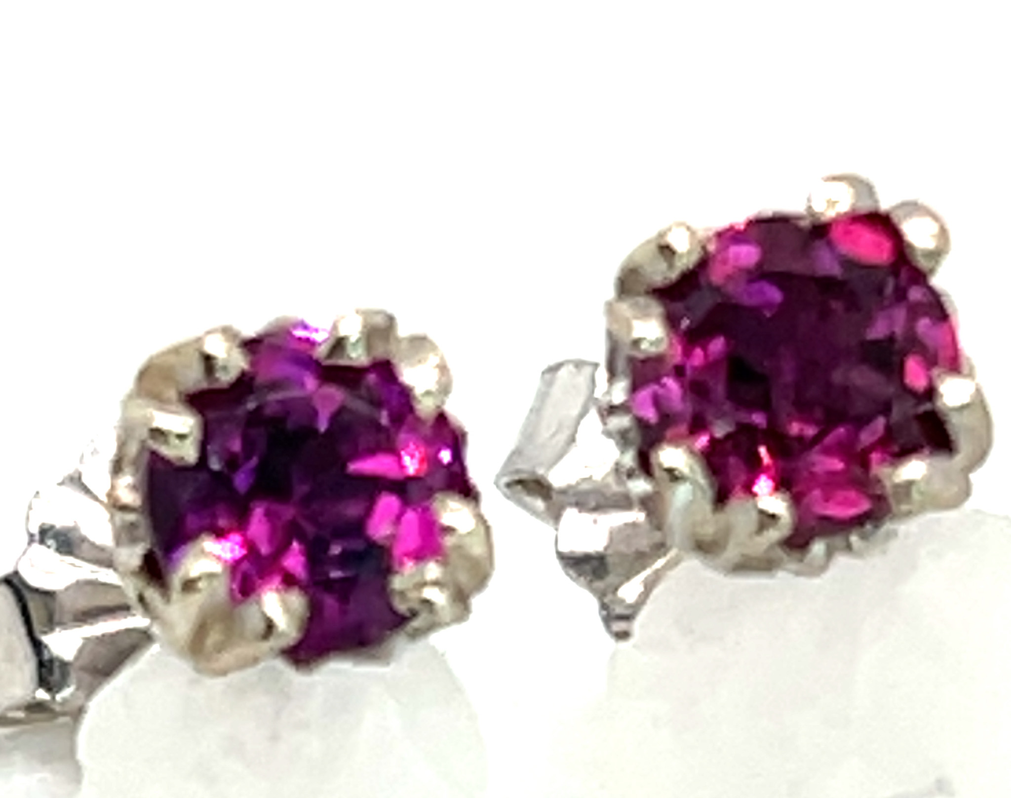 Rhodolite (N)* Stud Earrings 14KWG 1.00 ctw NEW ITEM - Image 2