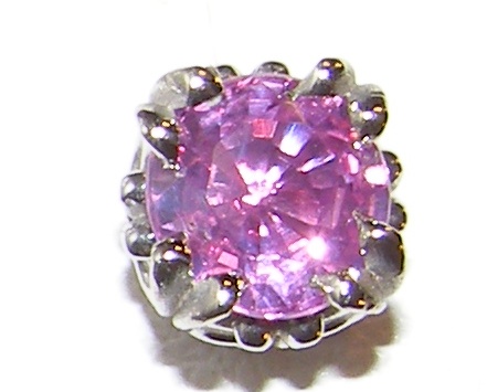 Round Brilliant Ceylon Pink Sapphire (H)* Studs 14KWG 1.04 ctw - Image 6