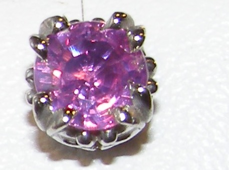 Round Brilliant Ceylon Pink Sapphire (H)* Studs 14KWG 1.04 ctw - Image 7