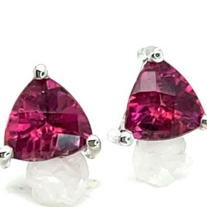 Brilliant Rubellite Tourmaline (N)* Stud Earrings 14KWG 1.75 ctw NEW ITEM