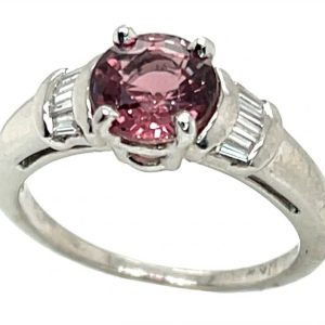 AGL Certified Rose Sapphire (H)* Diamond Platinum Ring 2.46 ctw