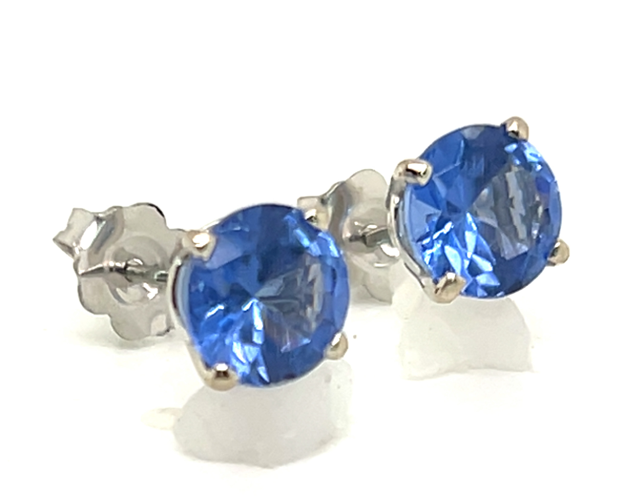 Brilliant Tanzanite (H)* Studs 14KWG 3.30 ctw NEW ITEM - Image 5