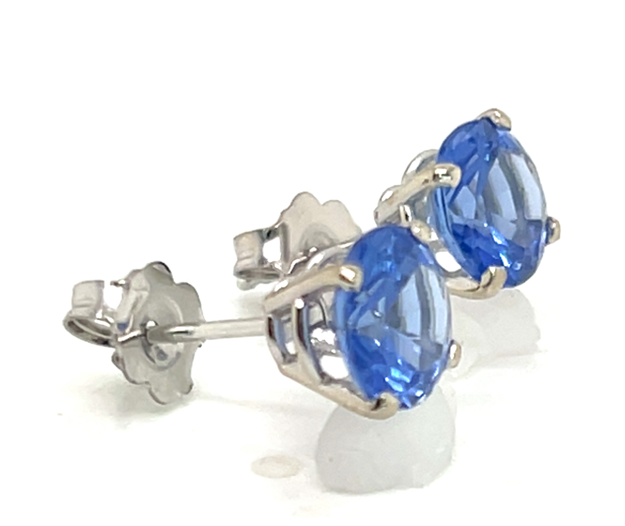 Brilliant Tanzanite (H)* Studs 14KWG 3.30 ctw NEW ITEM - Image 6