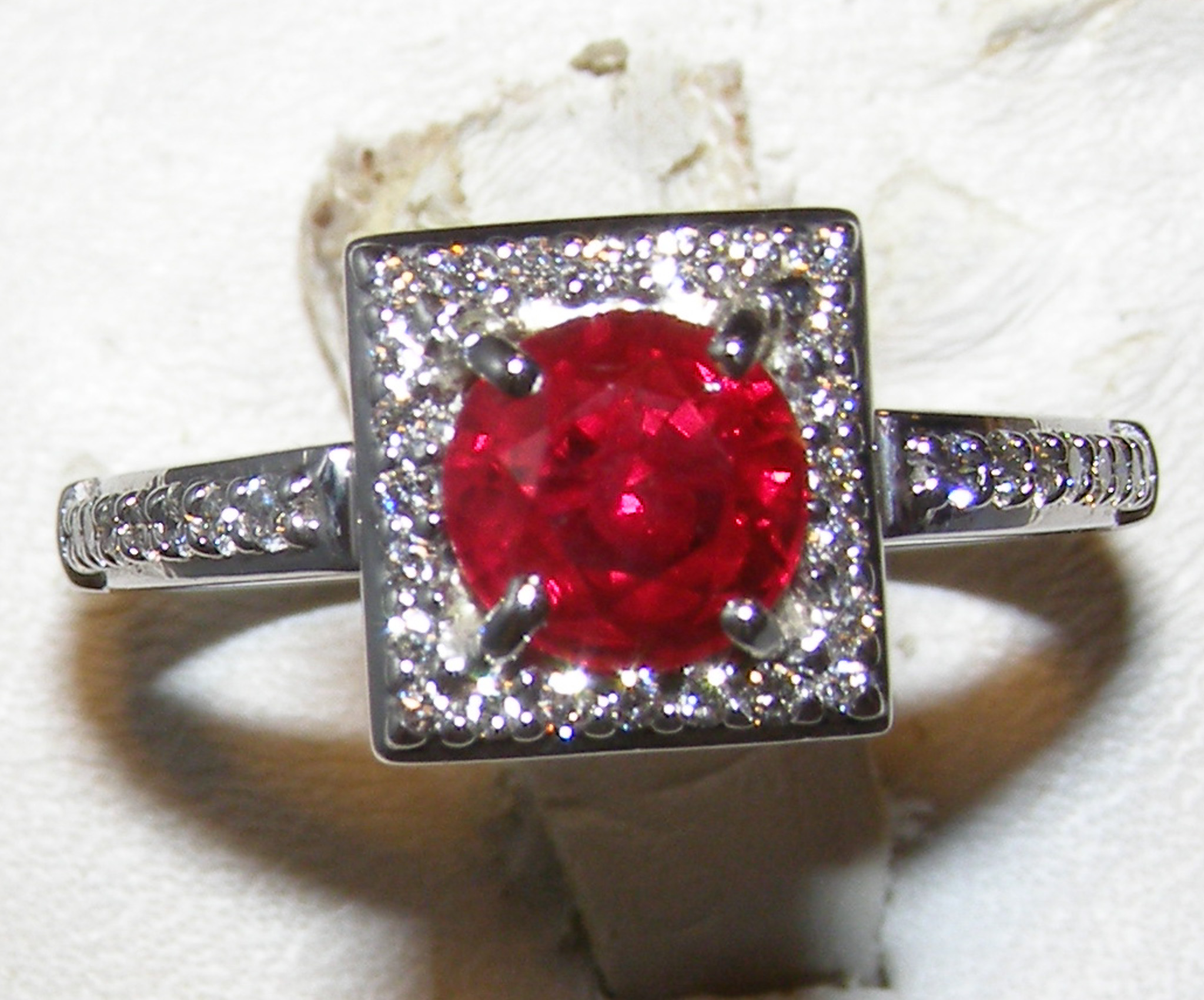 GIA Certified “Pigeon Blood” Vivid Red Ruby (H)* Designer A. Jaffe Diamond Ring 14KWG 2.00 ctw - Image 10