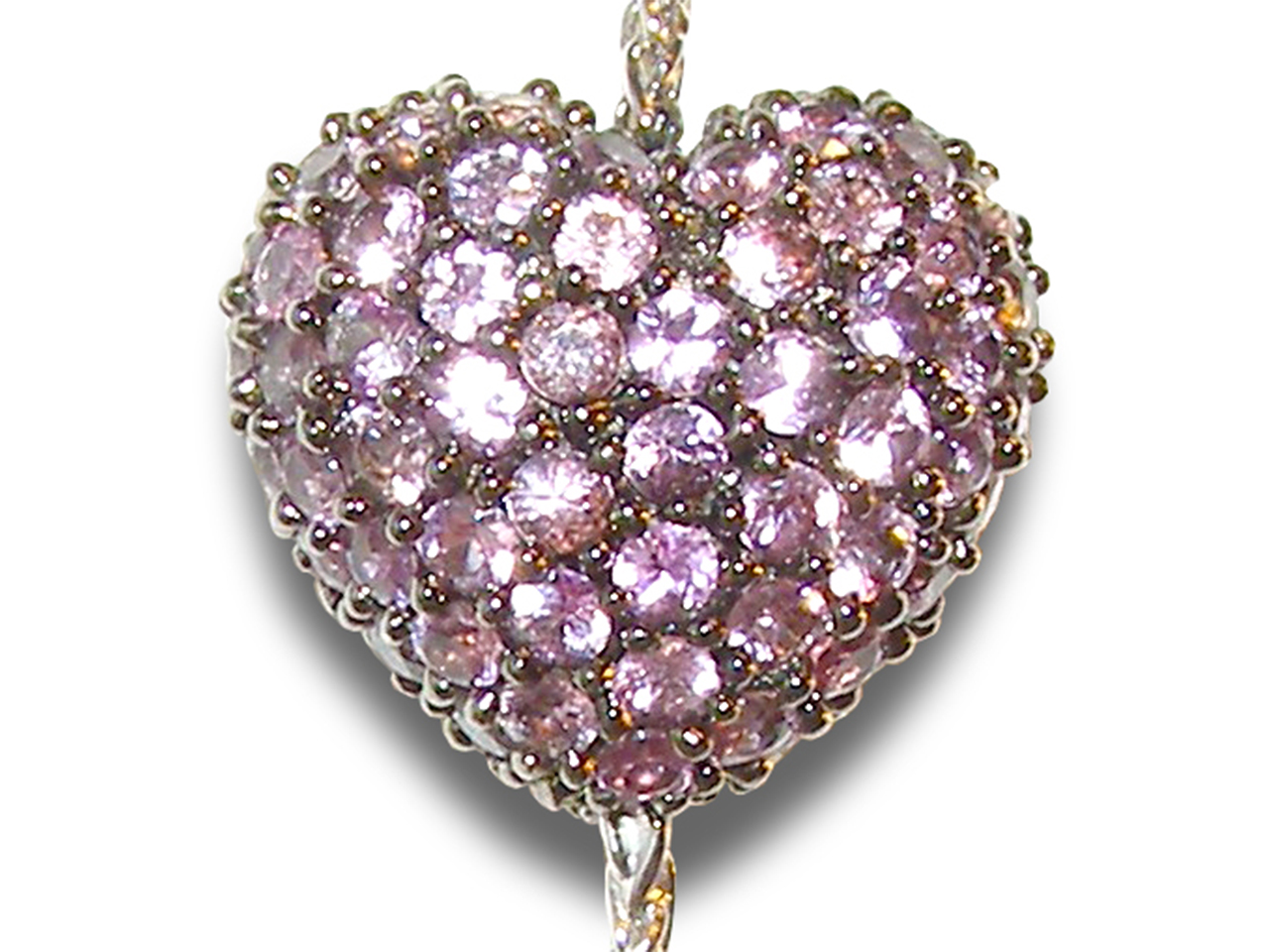 Pavé Set Pink Sapphire Heart Necklace, 14K White Gold  Gemstone Stores  Long Island – Fortunoff Fine Jewelry