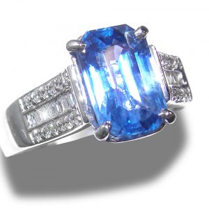 GIA Certified BEST BLUE Ceylon Sapphire Diamond Ring 14KWG 4.75 ctw