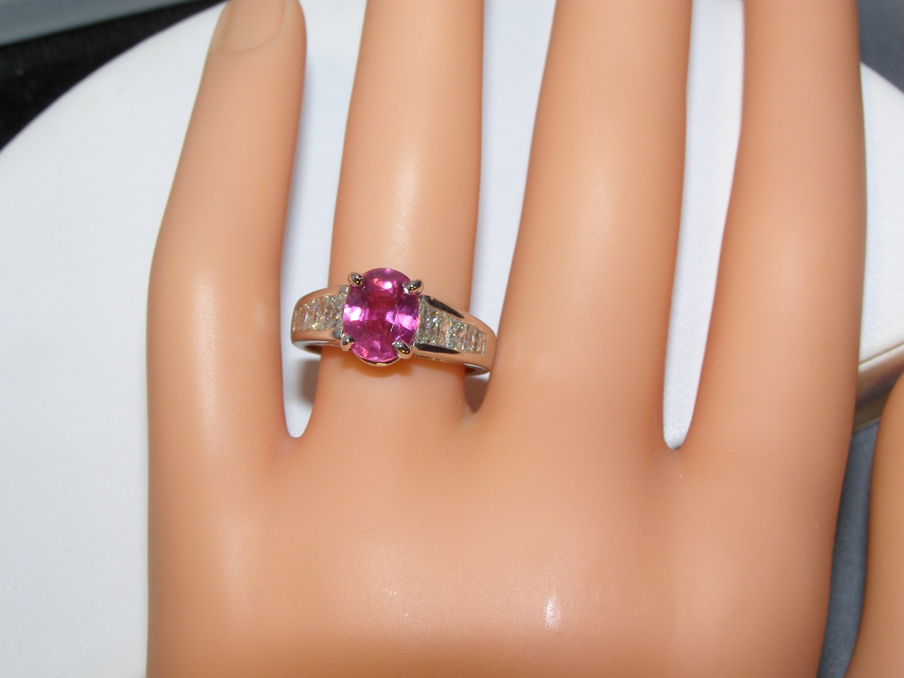 Unheated GIA Certified Ruby Kobi Radiant Diamond Ring 3.19 ctw