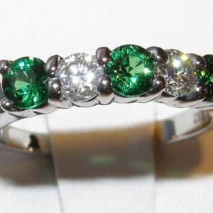 Tsavorite Diamond Band 14KWG