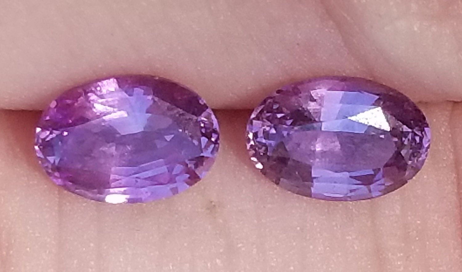 Ceylon Oval Cut Purple Sapphire Pair 1.89 cts 7x5 mm Simply Sapphires