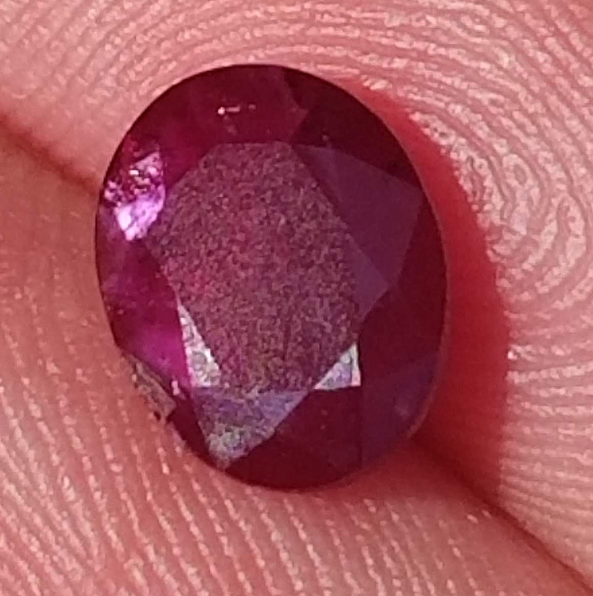 Unheated Indian Ruby Oval 1.61 carats 8.0x6.3x3.4mm