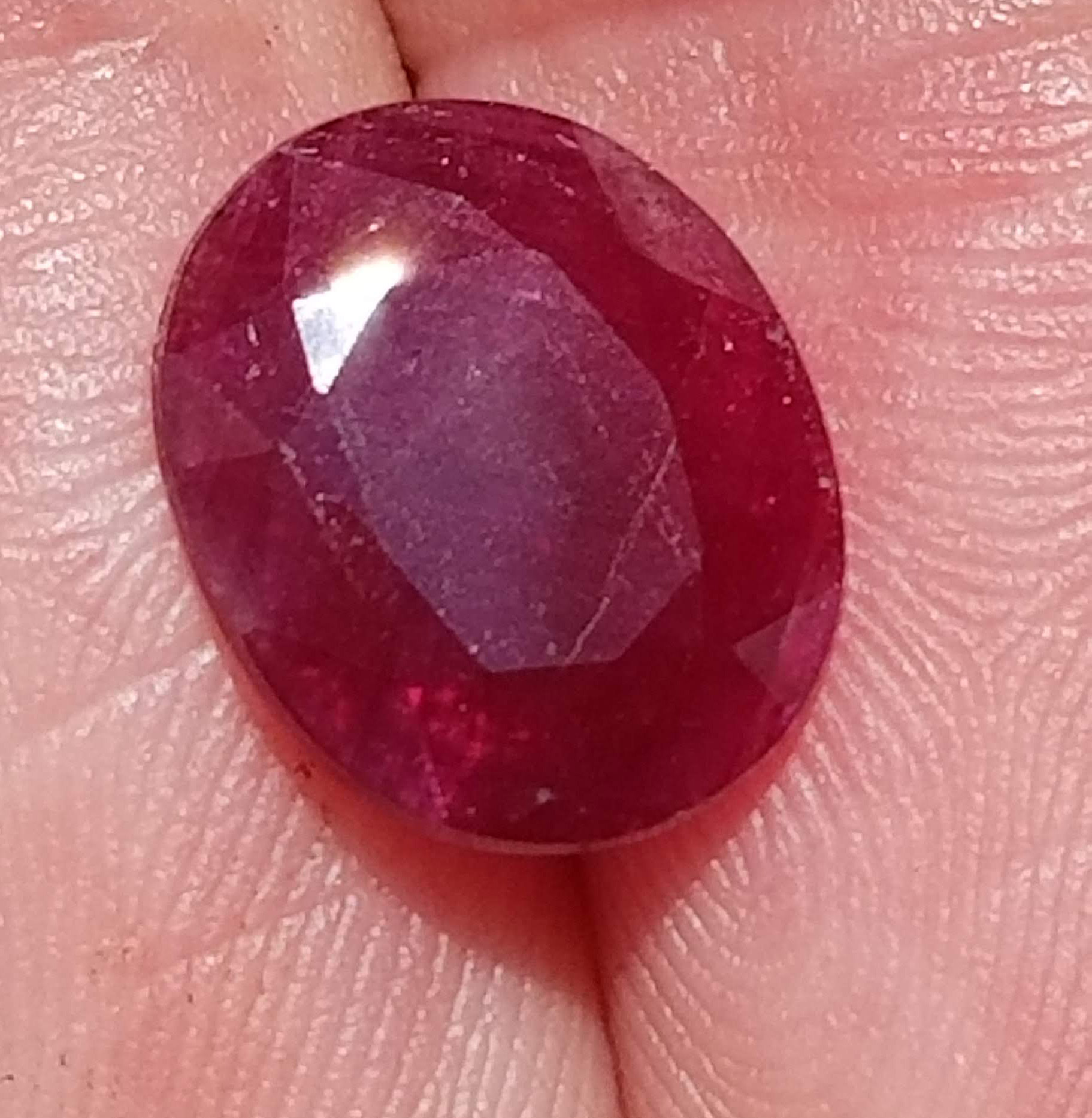 Unheated Indian Ruby Oval 3.46 carats 11.8x9.7x2.9mm