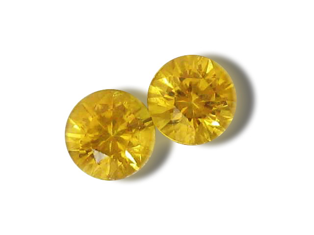 Ceylon Yellow Sapphire Round Matched Pair 5.0mm 1.20 cts